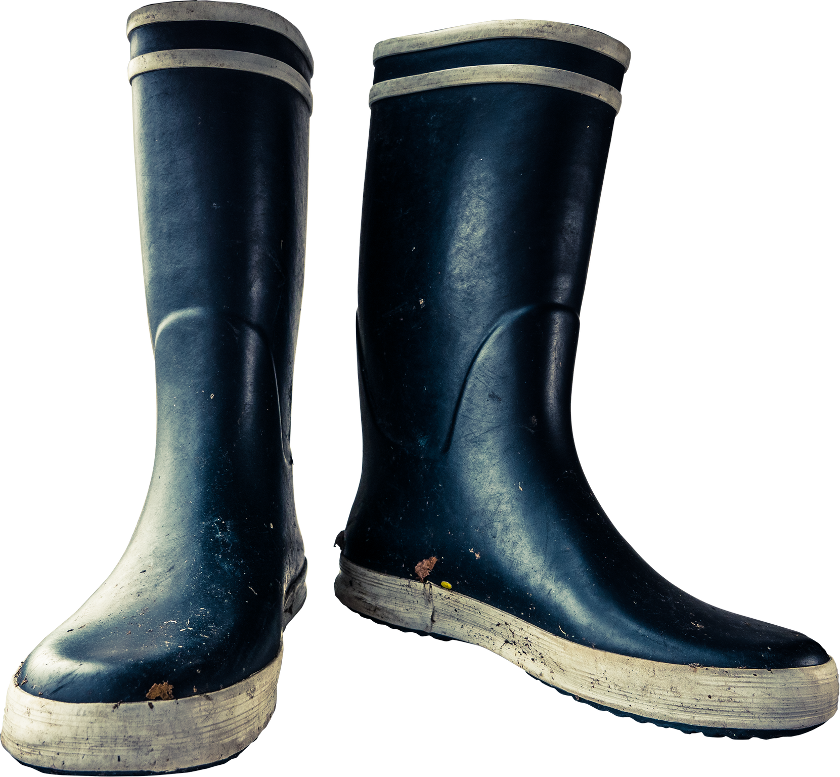 Isolated Black Rubber Boots 